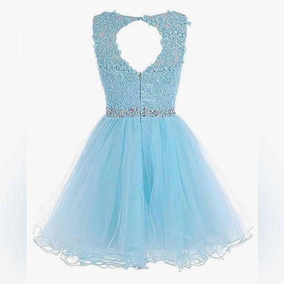 New Appliques Prom Dresses Short Tulle Homecoming Party Cocktail Gowns - Picture 2 of 14